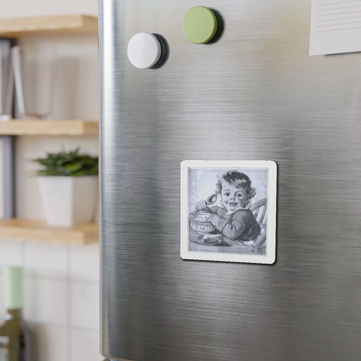 A Besotted Child, 1929 (Magazine Illustration) Refrigerator Magnet-The Sticker Space