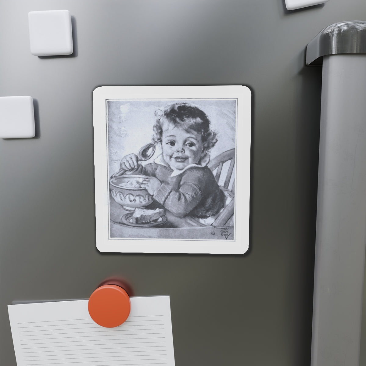 A Besotted Child, 1929 (Magazine Illustration) Refrigerator Magnet-The Sticker Space