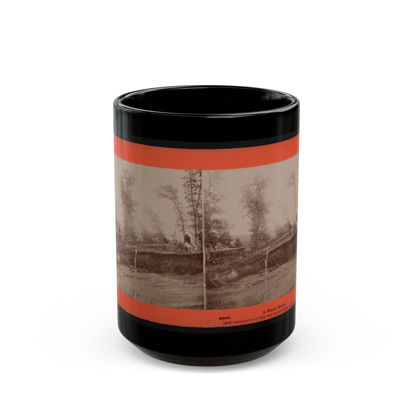 A Block House 001 (U.S. Civil War) Black Coffee Mug-15oz-The Sticker Space