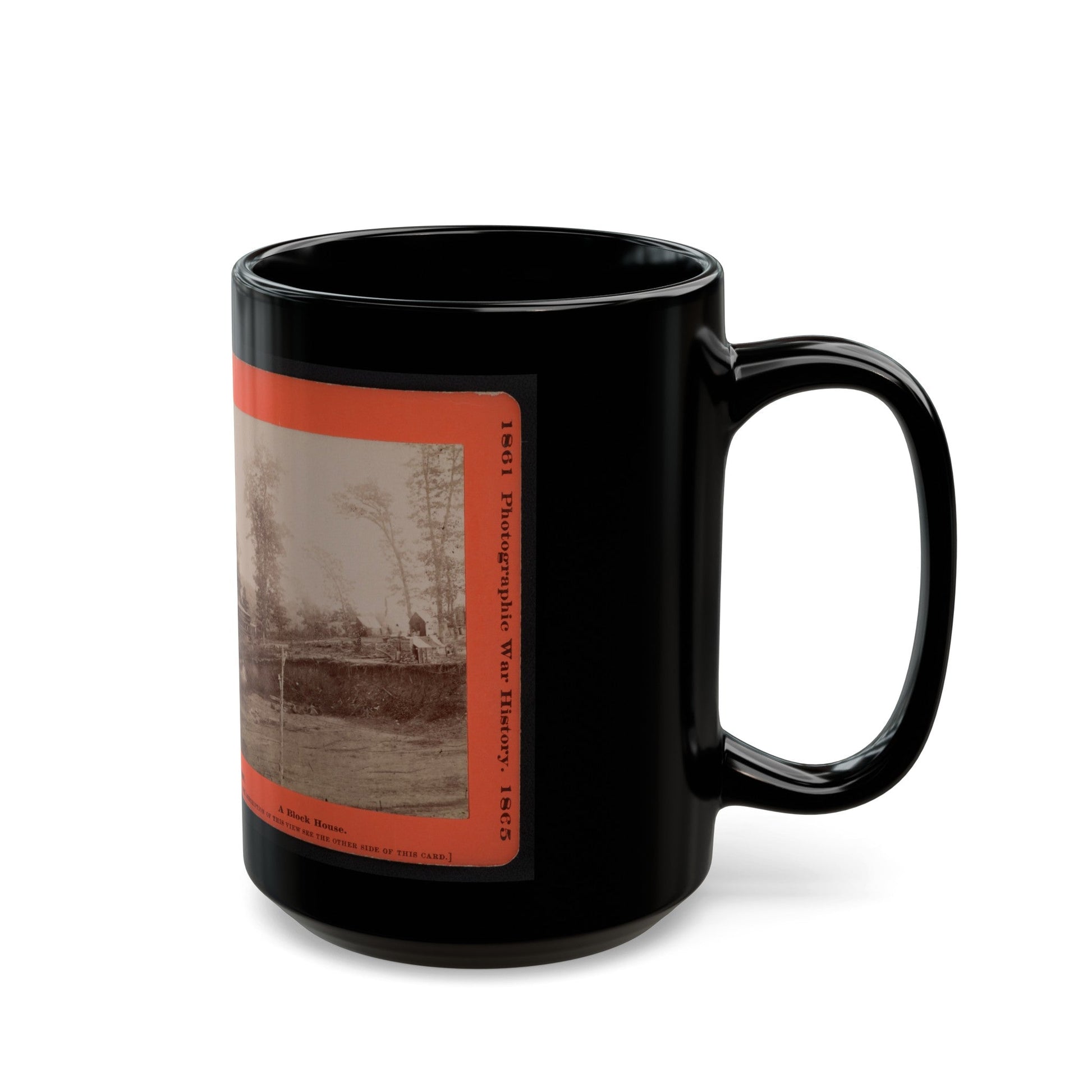 A Block House 001 (U.S. Civil War) Black Coffee Mug-The Sticker Space