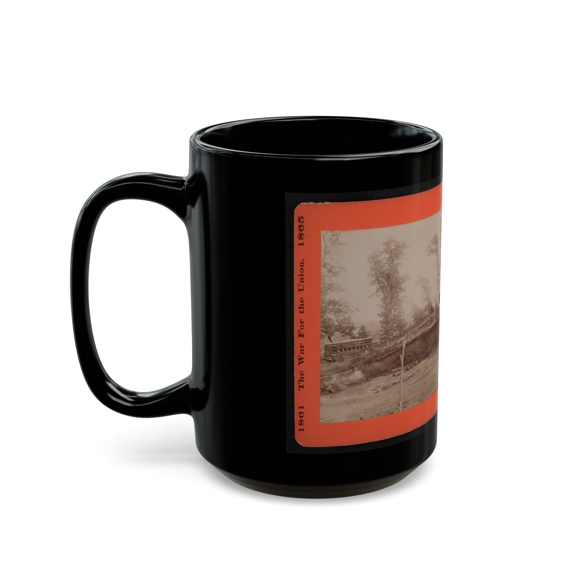 A Block House 001 (U.S. Civil War) Black Coffee Mug-The Sticker Space