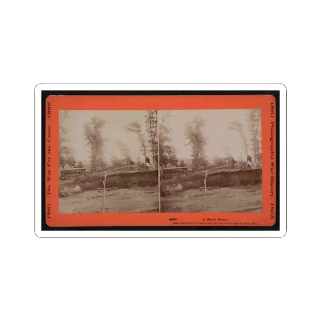 A Block House 001 (U.S. Civil War) STICKER Vinyl Kiss-Cut Decal 2 Inch White - The Sticker Space