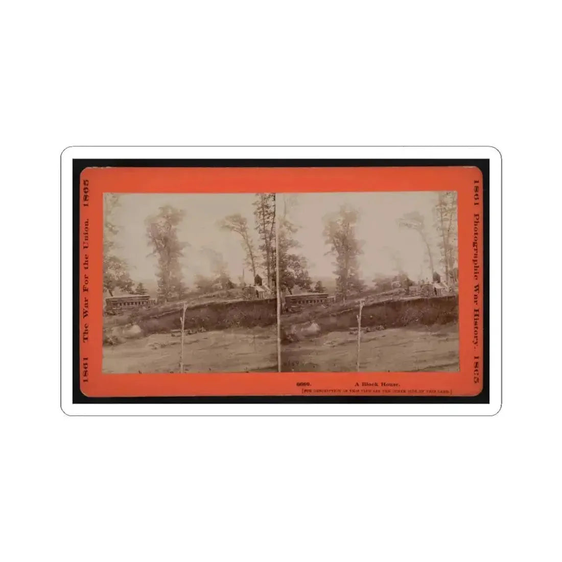 A Block House 001 (U.S. Civil War) STICKER Vinyl Kiss-Cut Decal 3 Inch White - The Sticker Space