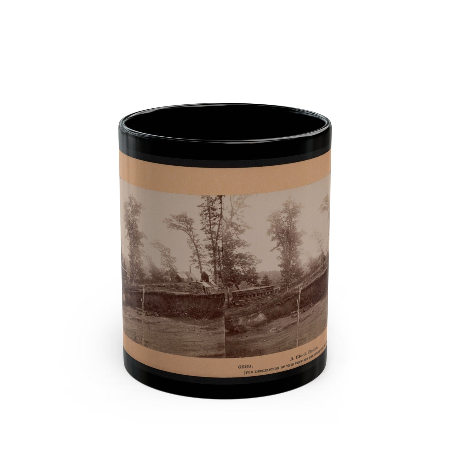 A Block House (U.S. Civil War) Black Coffee Mug-11oz-The Sticker Space