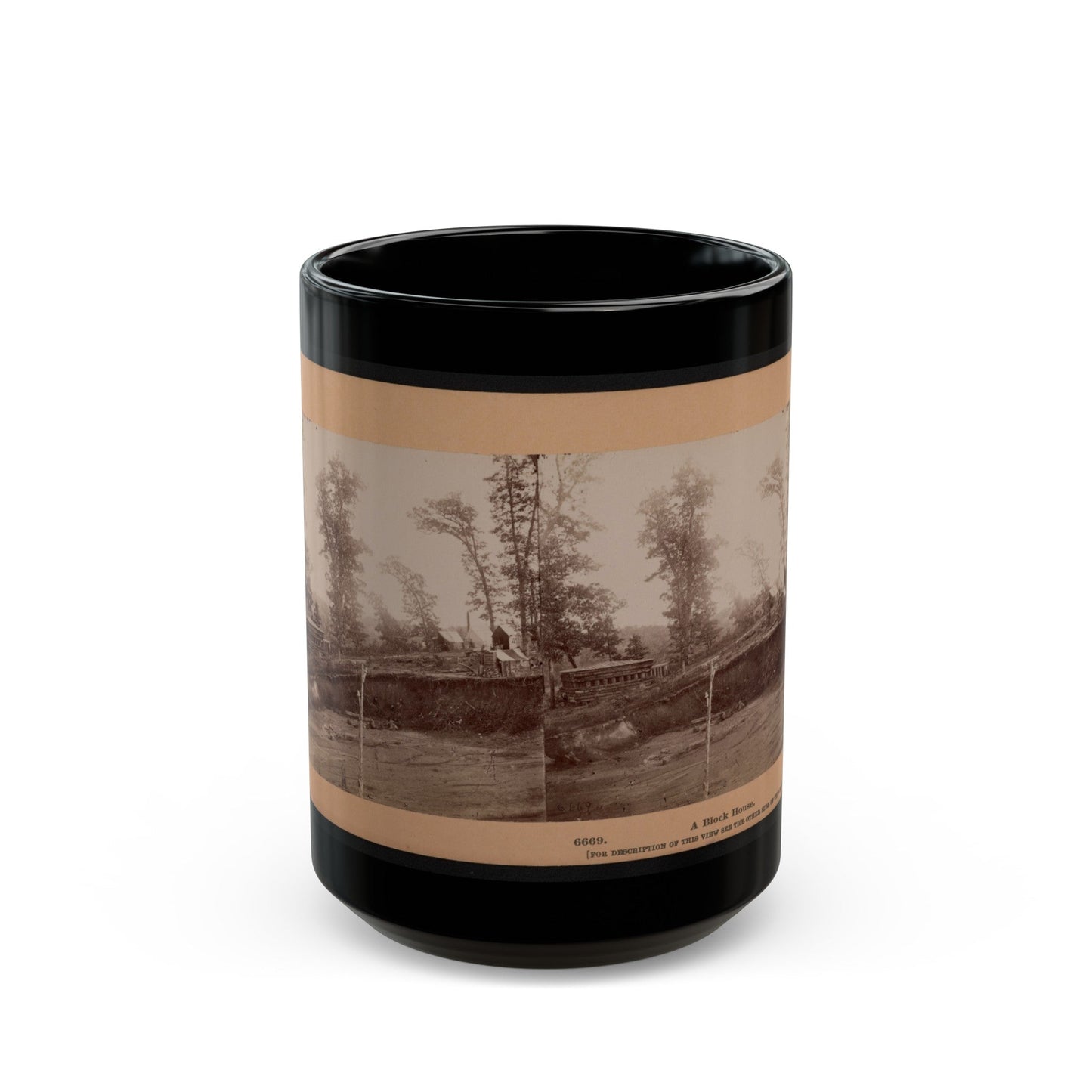 A Block House (U.S. Civil War) Black Coffee Mug-15oz-The Sticker Space