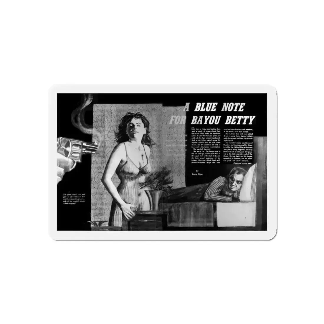 A Blue Note For Bayou Betty, Mermaid magazine, No. 6 - 1958 (Magazine Illustration) Refrigerator Magnet 5 Inch - The Sticker Space