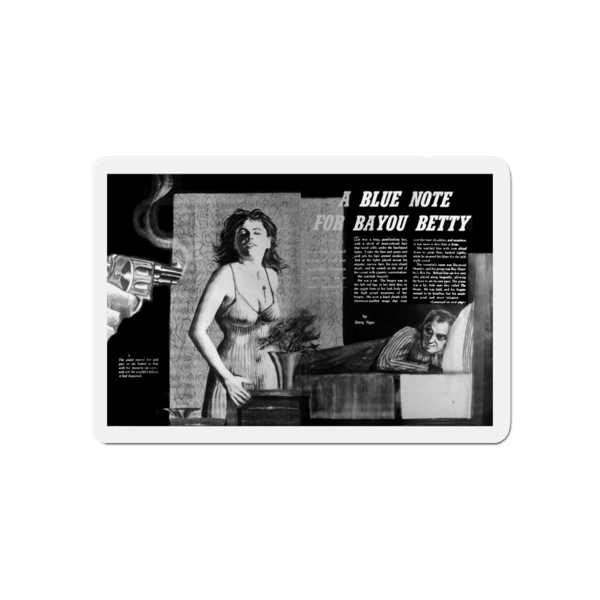 A Blue Note For Bayou Betty, Mermaid magazine, No. 6 - 1958 (Magazine Illustration) Refrigerator Magnet-6 × 6"-The Sticker Space