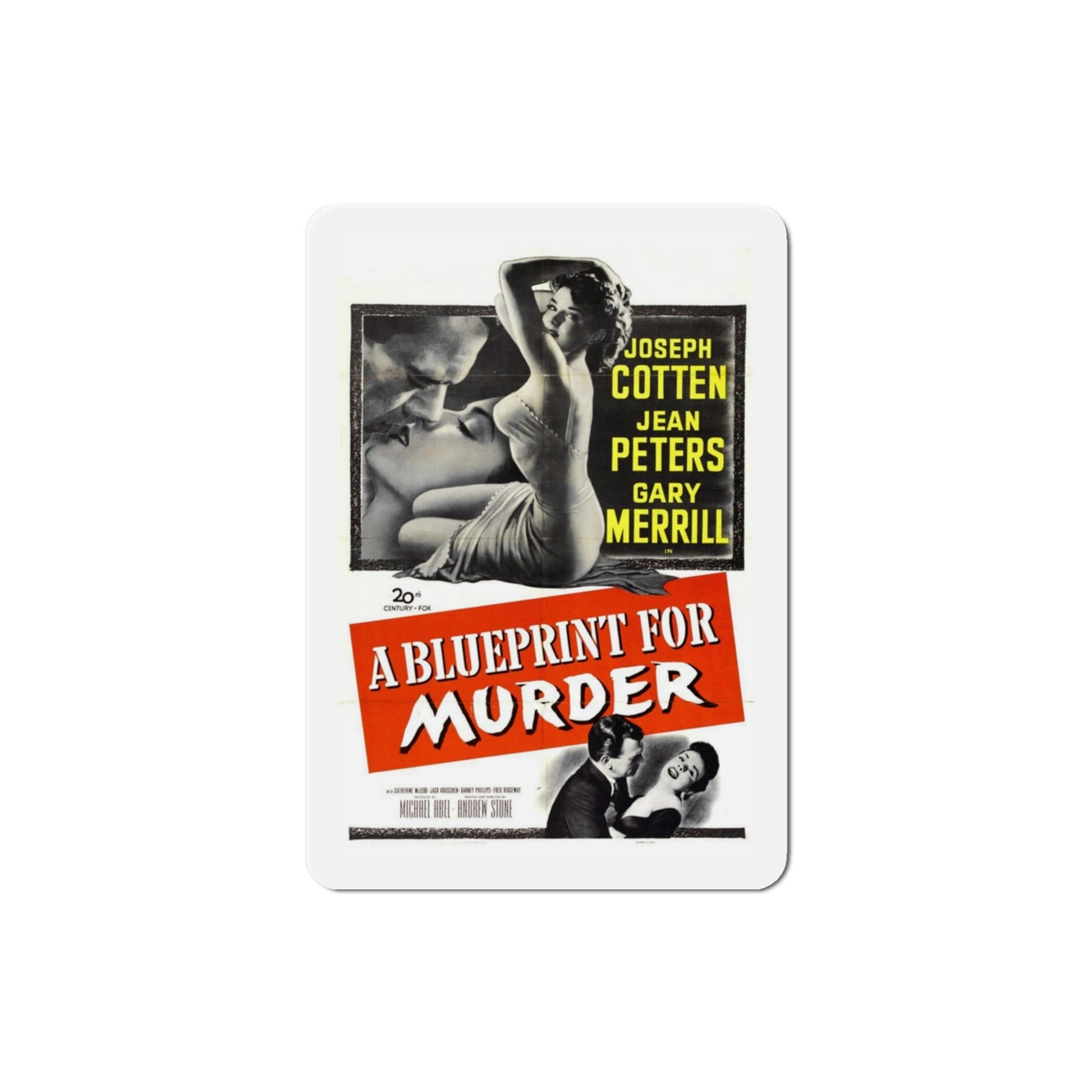 A Blueprint for Murder 1953 Movie Poster Die-Cut Magnet-3 Inch-The Sticker Space