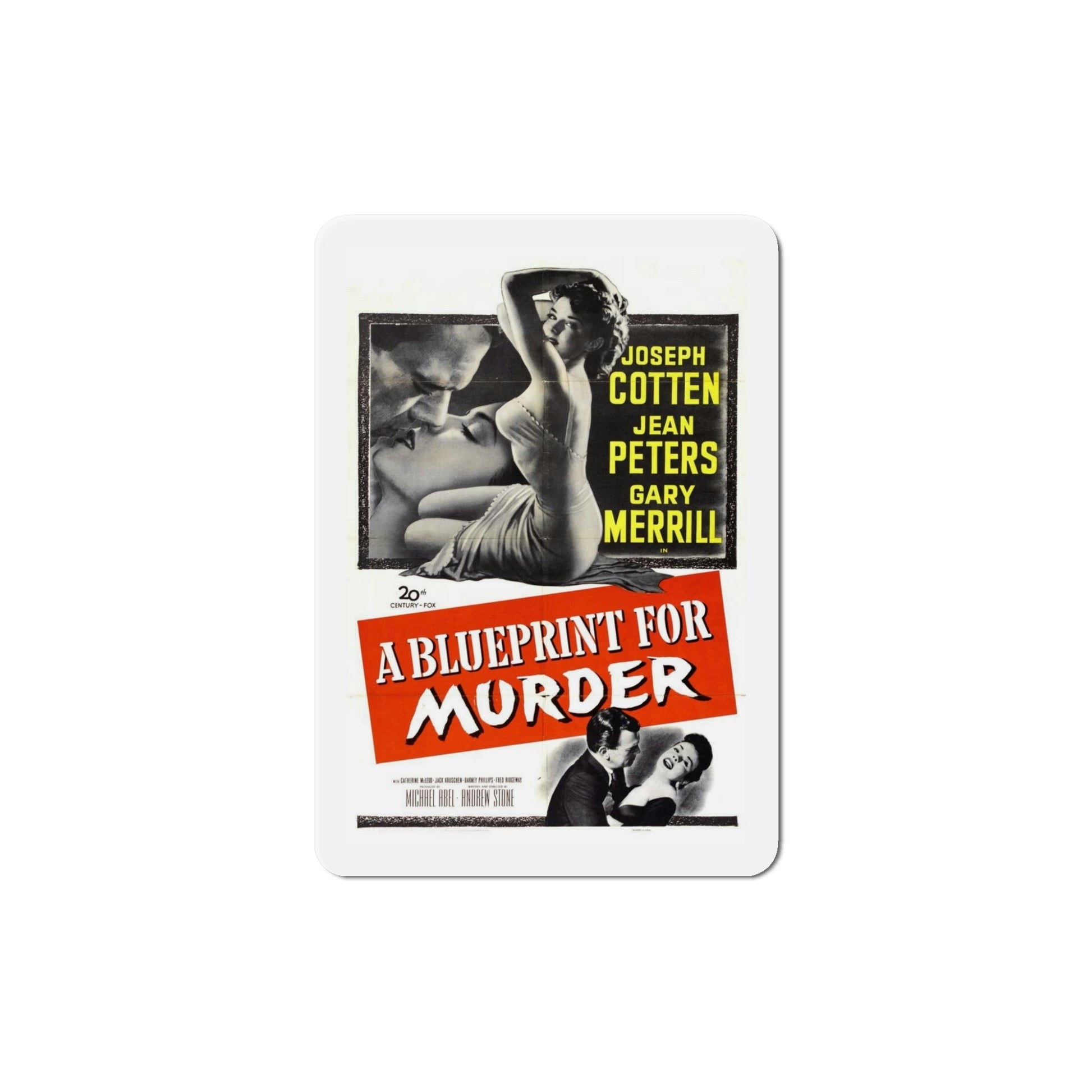 A Blueprint for Murder 1953 Movie Poster Die-Cut Magnet-5 Inch-The Sticker Space