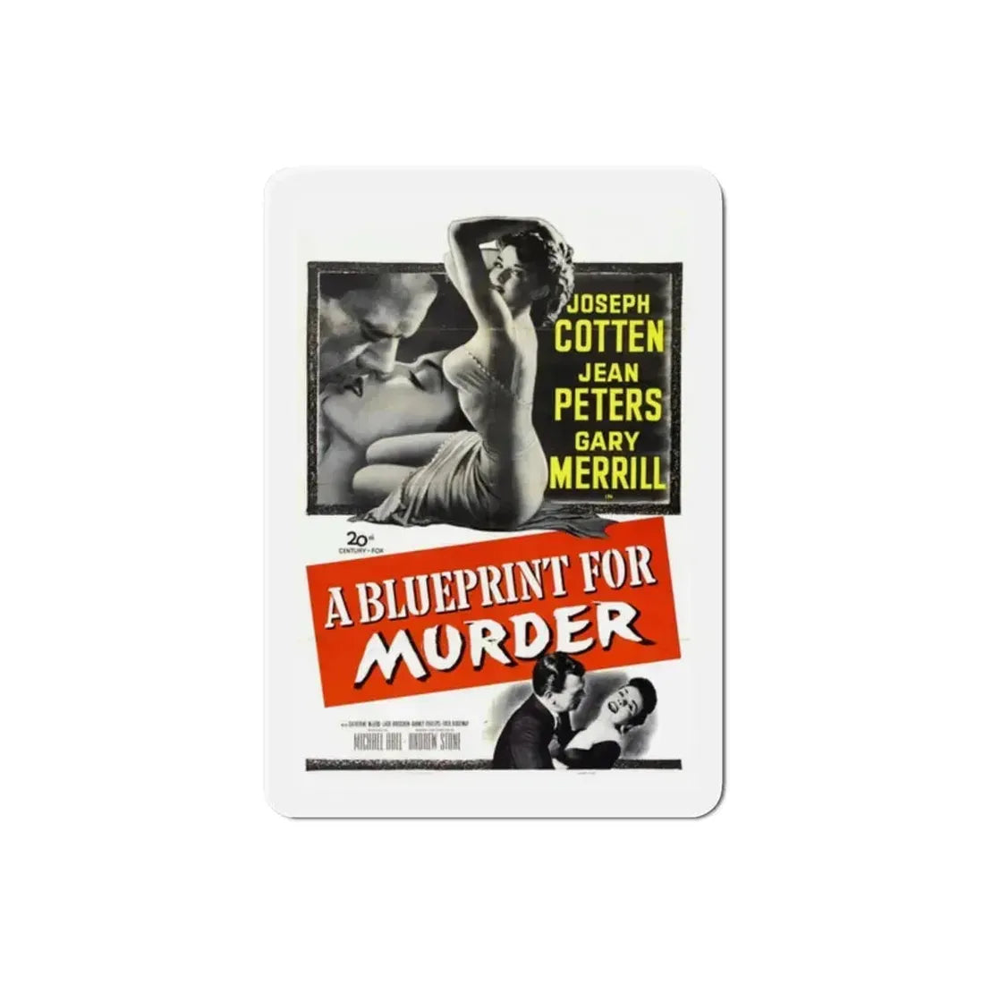 A Blueprint for Murder 1953 Movie Poster Refrigerator Magnet - The Sticker Space