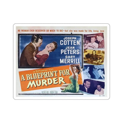 A Blueprint for Murder 1953 v2 Movie Poster STICKER Vinyl Die-Cut Decal - The Sticker Space