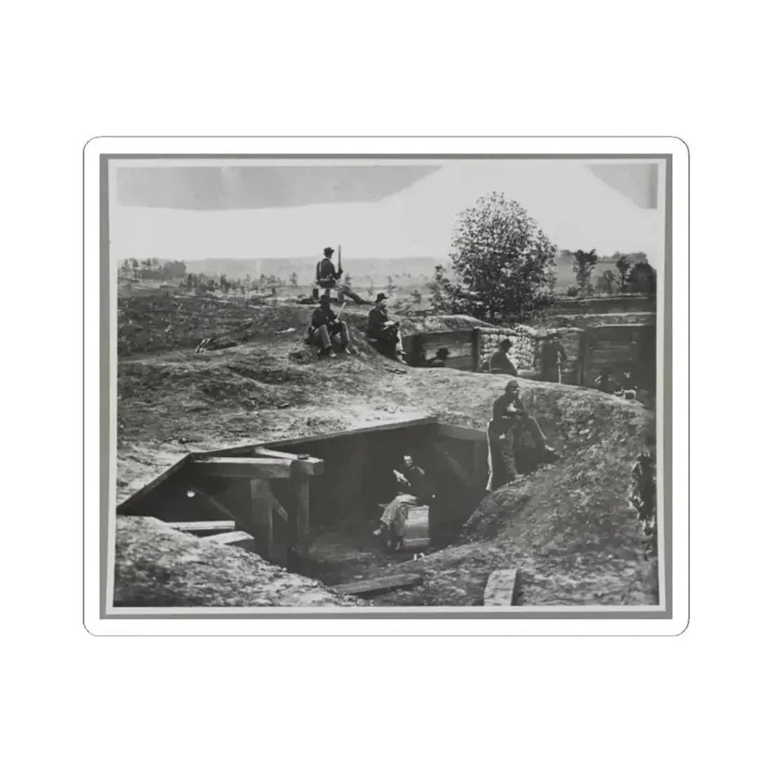 A Bomb-Proof in Front of Atlanta, Ga. (U.S. Civil War) STICKER Vinyl Kiss-Cut Decal 2 Inch White - The Sticker Space