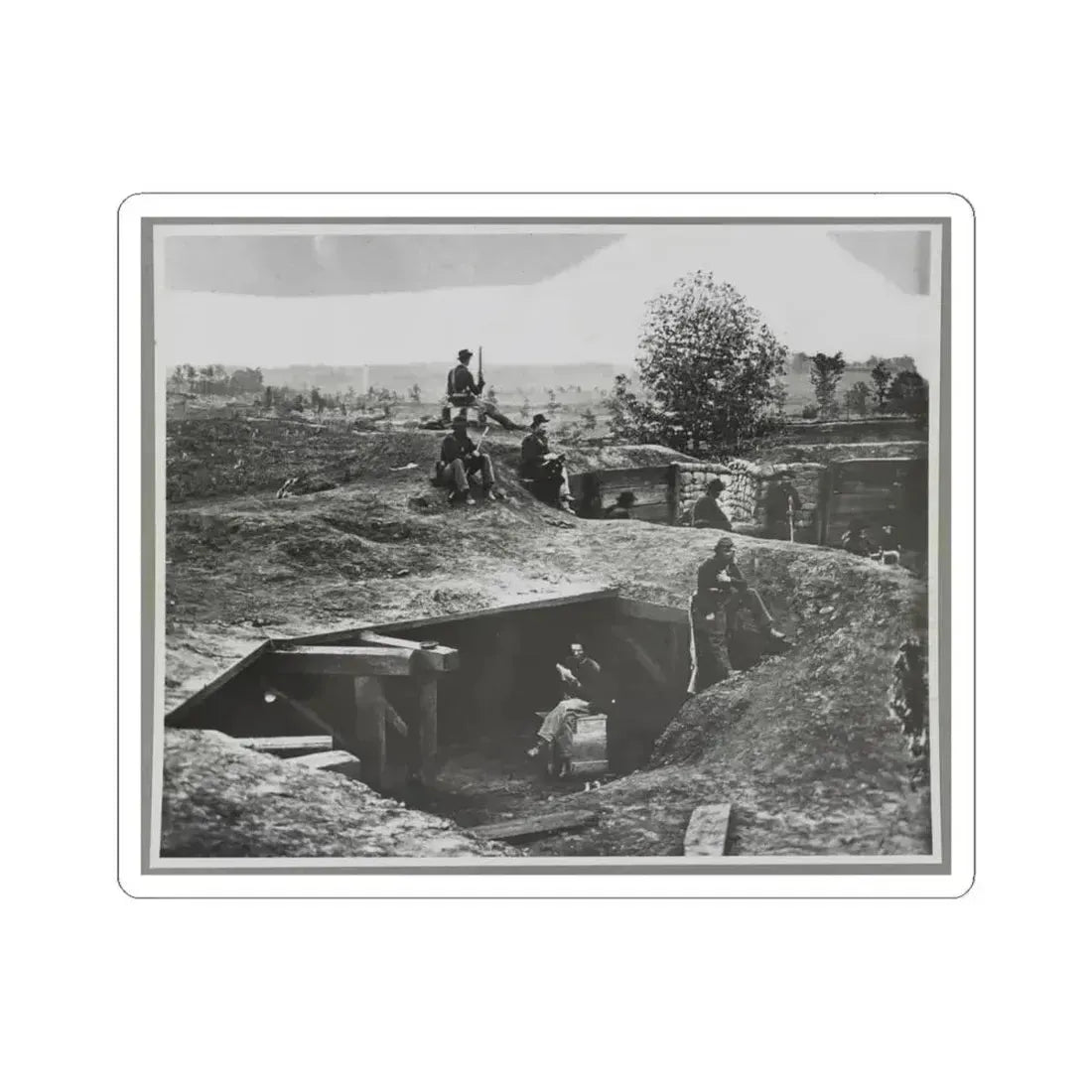A Bomb-Proof in Front of Atlanta, Ga. (U.S. Civil War) STICKER Vinyl Kiss-Cut Decal 4 Inch White - The Sticker Space