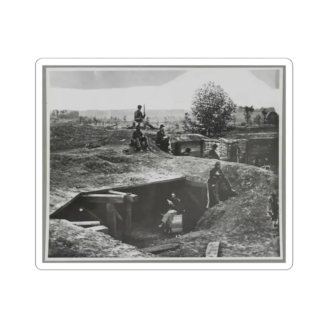 A Bomb-Proof in Front of Atlanta, Ga. (U.S. Civil War) STICKER Vinyl Kiss-Cut Decal 6 Inch White - The Sticker Space