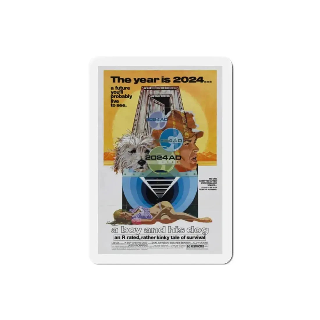 A Boy and His Dog 1976 Movie Poster Refrigerator Magnet 2 Inch - The Sticker Space