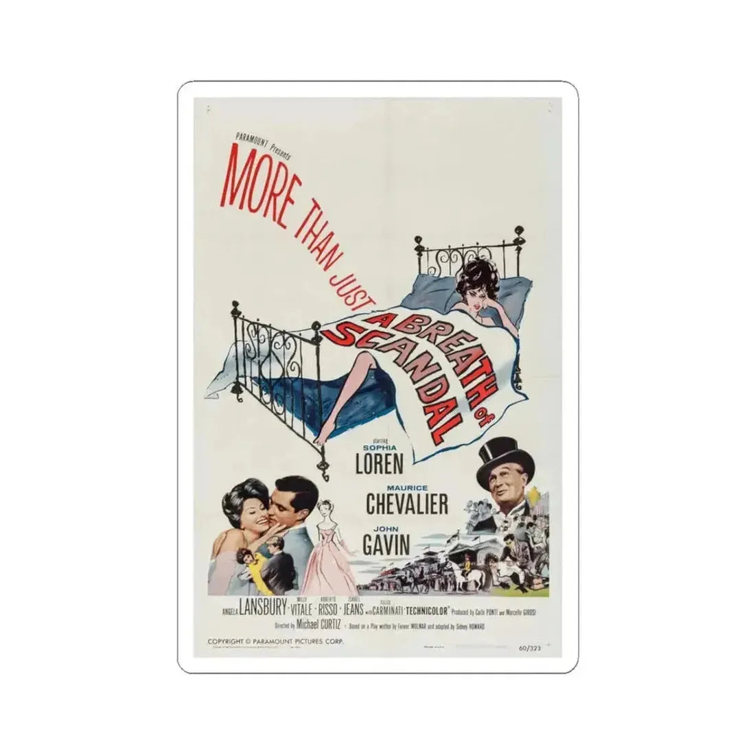 A Breath of Scandal 1960 Movie Poster - STICKER Vinyl Kiss-Cut Decal 3 Inch White - The Sticker Space