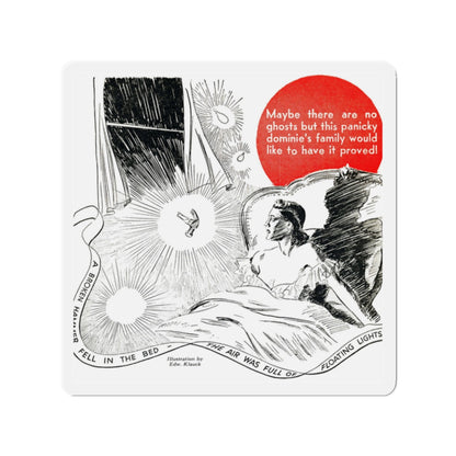 A Broken Hammer Fell In The Bed, Sensation magazine, January 1940 (Magazine Illustration) Refrigerator Magnet-2" x 2"-The Sticker Space