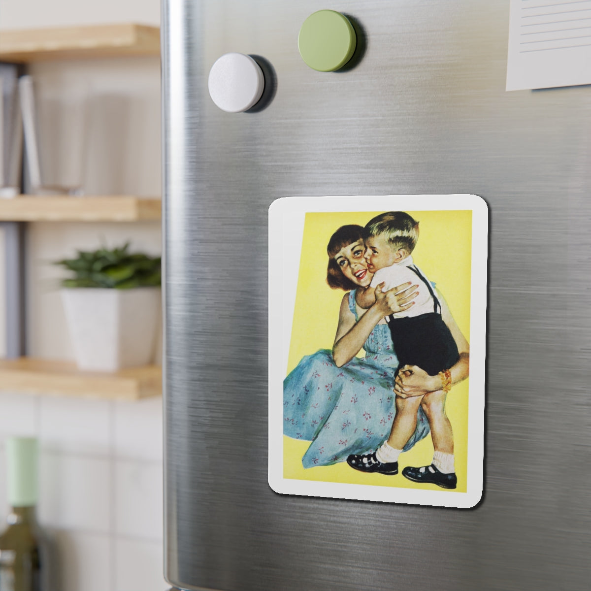 A Brother For Mike, Redbook, January 1955 (Magazine Illustration) Refrigerator Magnet-The Sticker Space