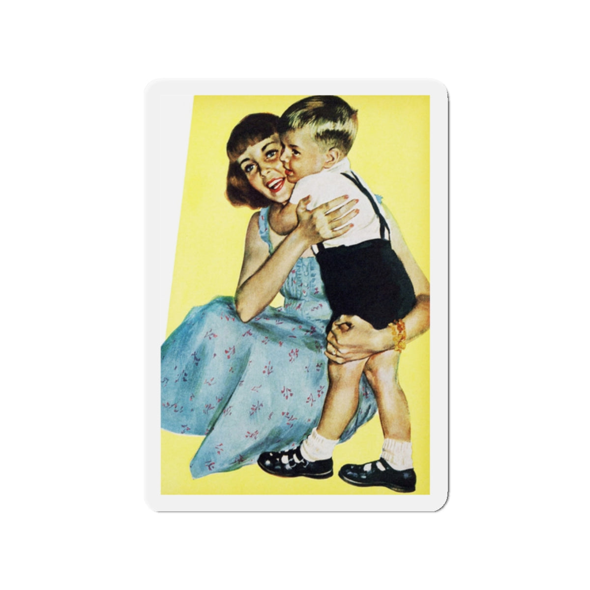 A Brother For Mike, Redbook, January 1955 (Magazine Illustration) Refrigerator Magnet-2" x 2"-The Sticker Space