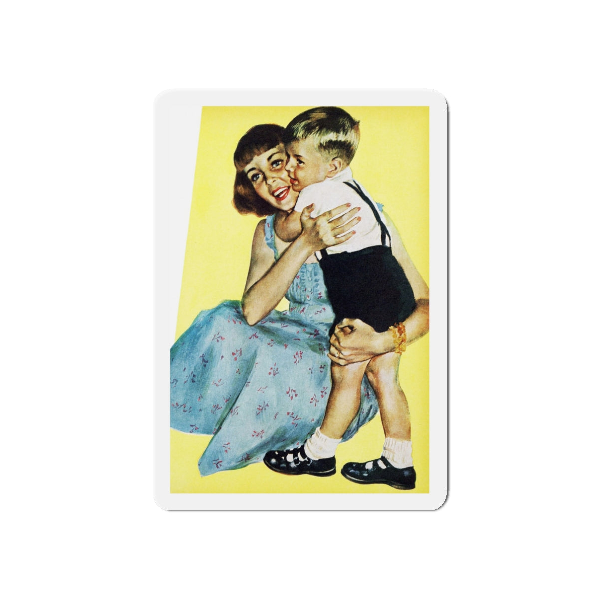 A Brother For Mike, Redbook, January 1955 (Magazine Illustration) Refrigerator Magnet-3" x 3"-The Sticker Space