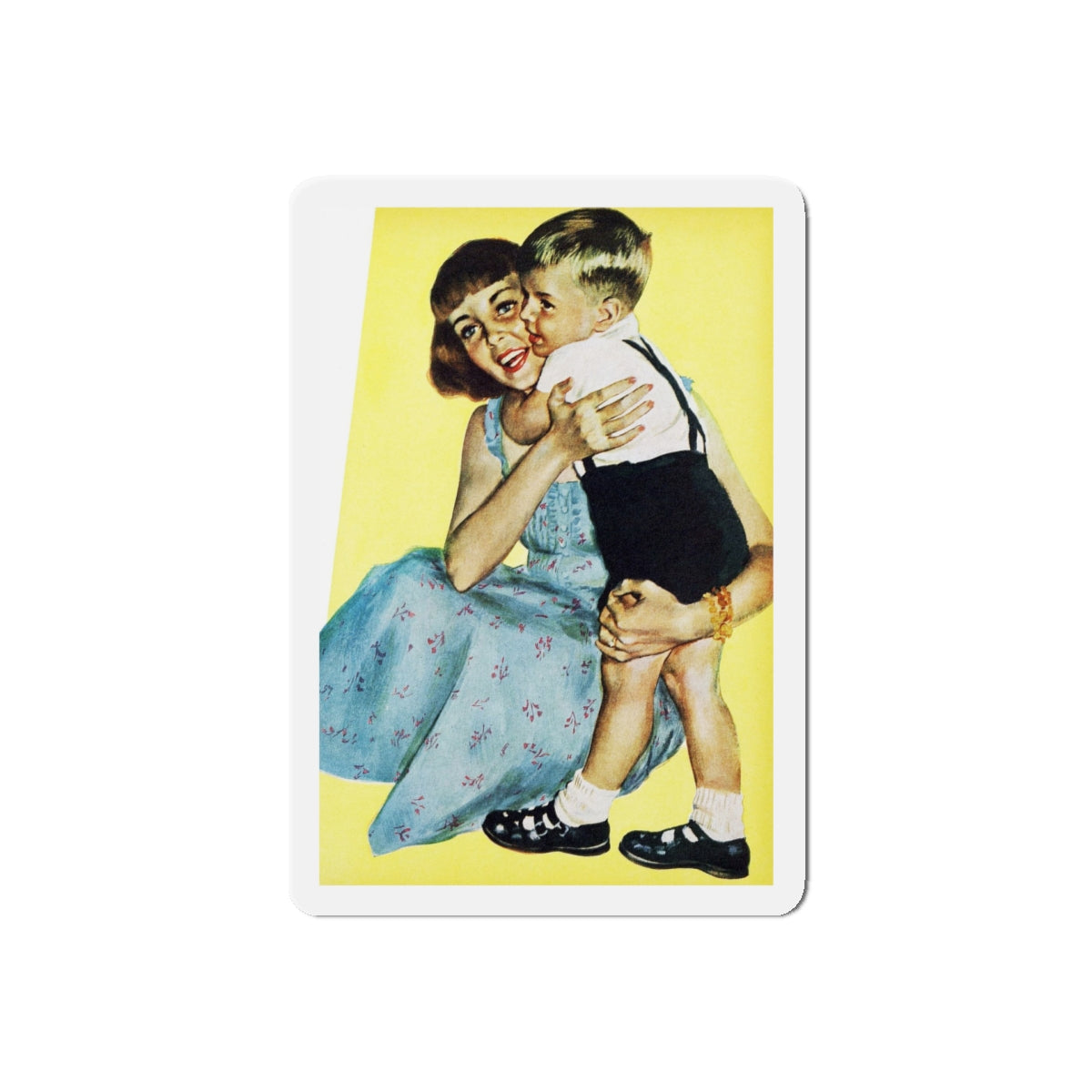 A Brother For Mike, Redbook, January 1955 (Magazine Illustration) Refrigerator Magnet-5" x 5"-The Sticker Space