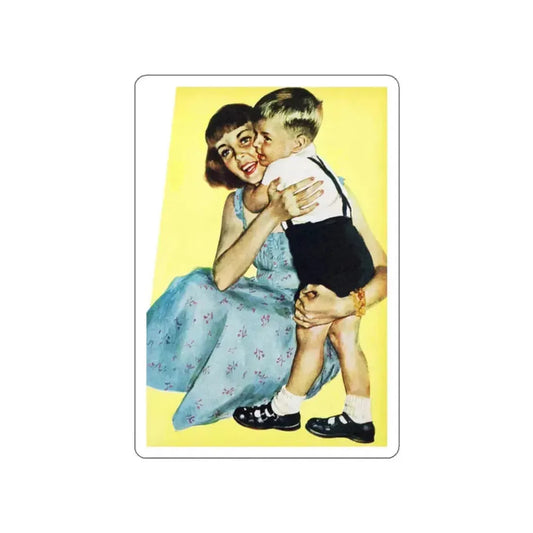 A Brother For Mike, Redbook, January 1955 (Magazine Illustration) STICKER Vinyl Die-Cut Decal White Die-Cut 2 Inch - The Sticker Space