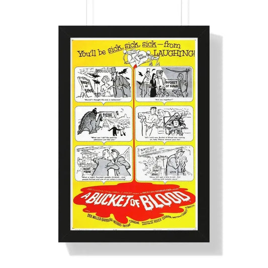 A BUCKET OF BLOOD 1959 - Framed Movie Poster 16″ x 24″ Black - The Sticker Space