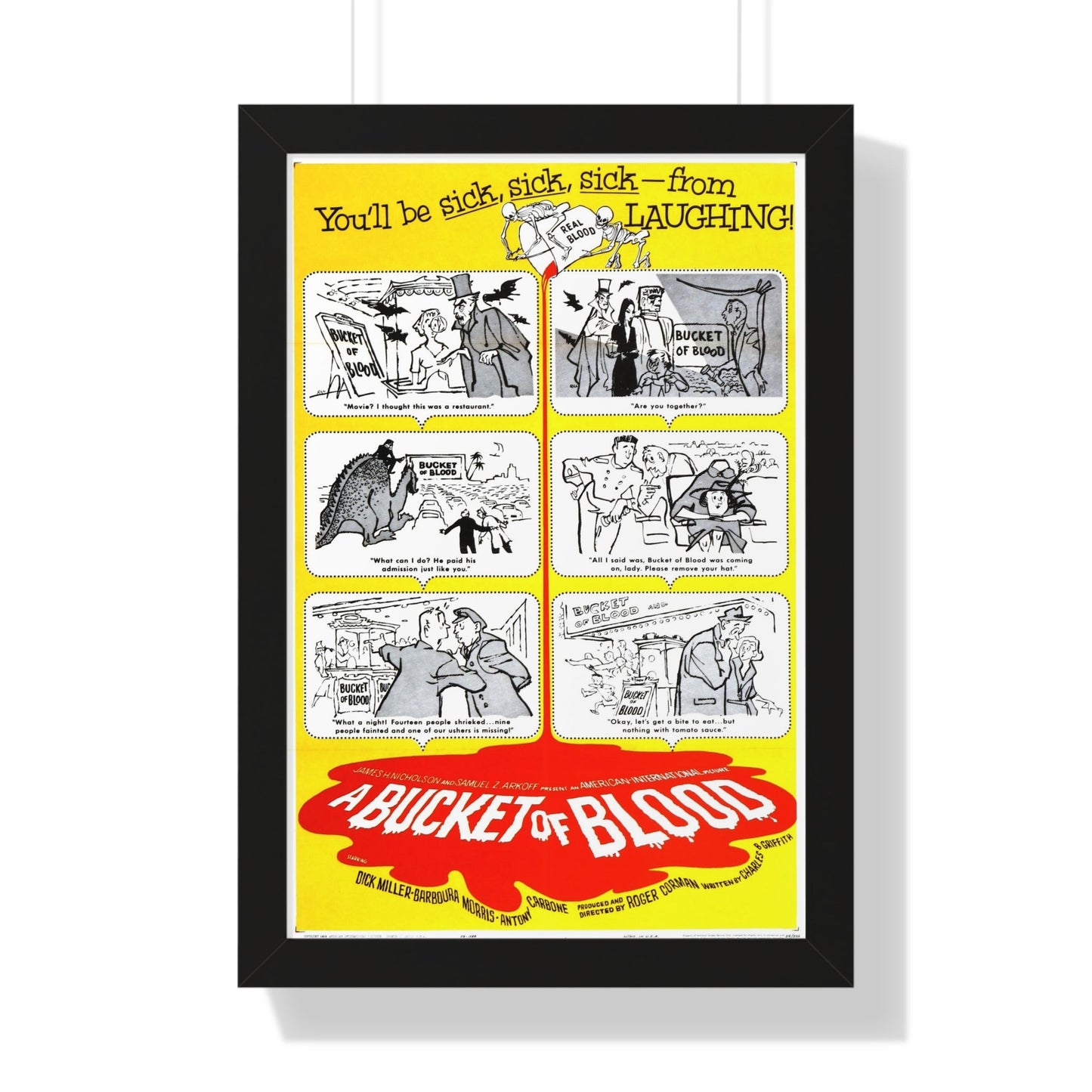 A BUCKET OF BLOOD 1959 - Framed Movie Poster-16″ x 24″-The Sticker Space