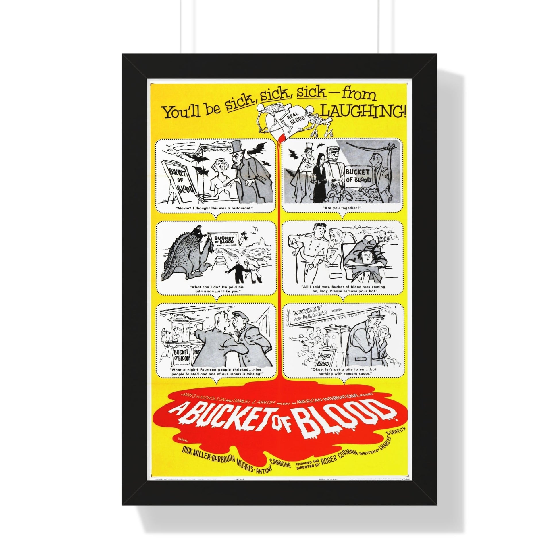 A BUCKET OF BLOOD 1959 - Framed Movie Poster-16″ x 24″-The Sticker Space