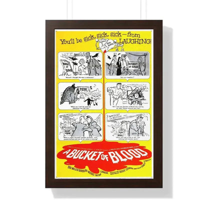 A BUCKET OF BLOOD 1959 - Framed Movie Poster 16″ x 24″ Walnut - The Sticker Space