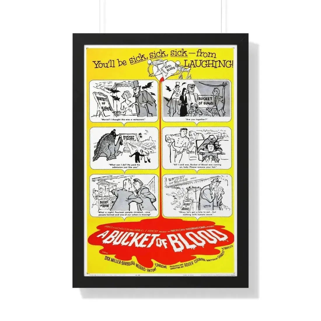 A BUCKET OF BLOOD 1959 - Framed Movie Poster - The Sticker Space
