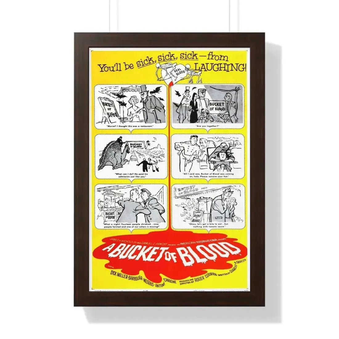 A BUCKET OF BLOOD 1959 - Framed Movie Poster - The Sticker Space