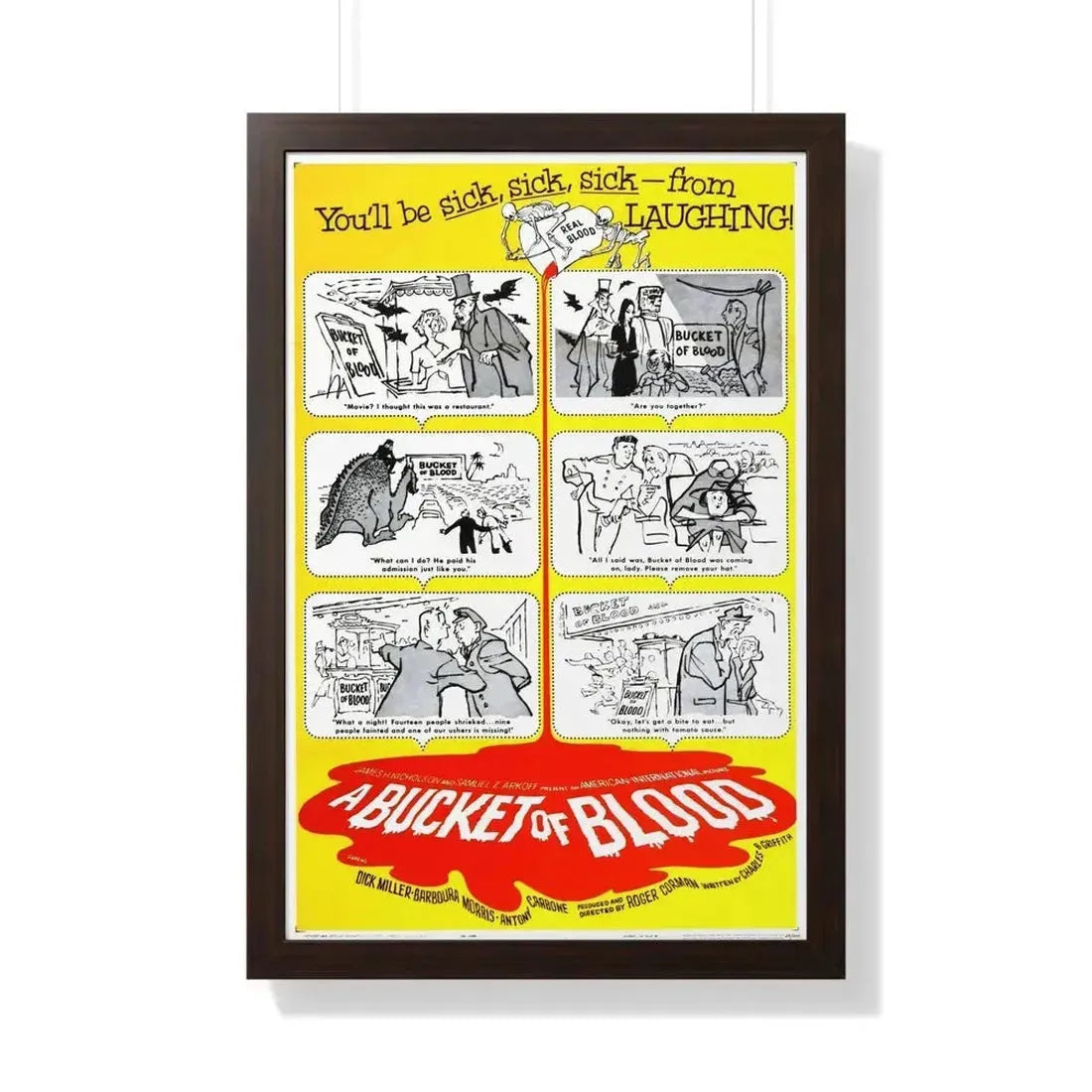 A BUCKET OF BLOOD 1959 - Framed Movie Poster - The Sticker Space