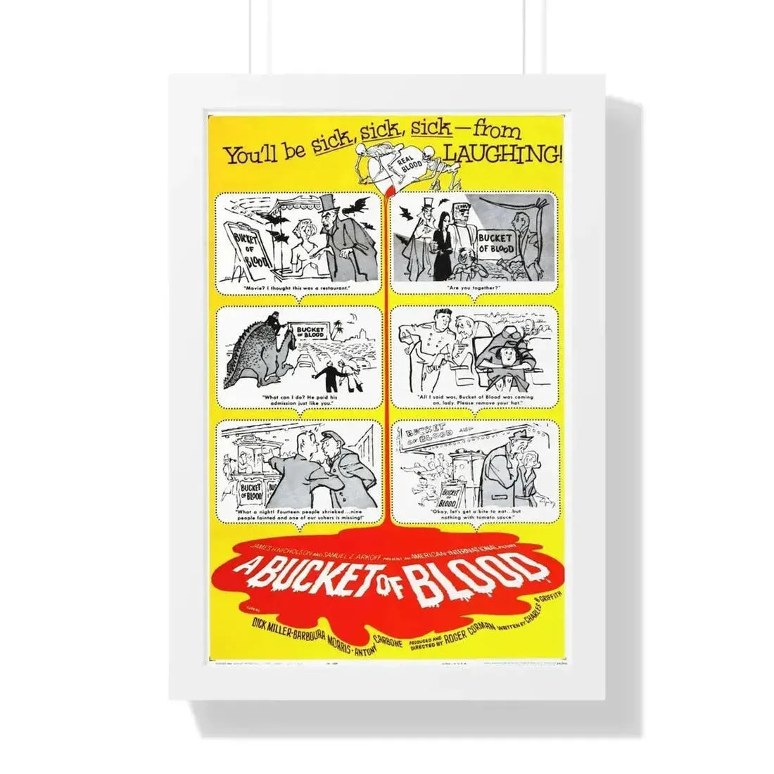 A BUCKET OF BLOOD 1959 - Framed Movie Poster - The Sticker Space