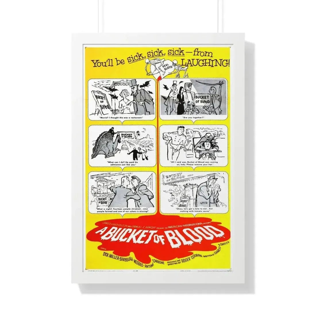 A BUCKET OF BLOOD 1959 - Framed Movie Poster - The Sticker Space