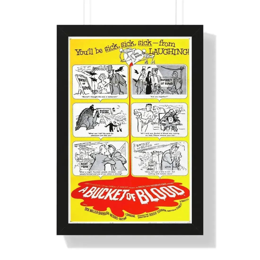 A BUCKET OF BLOOD 1959 - Framed Movie Poster - The Sticker Space