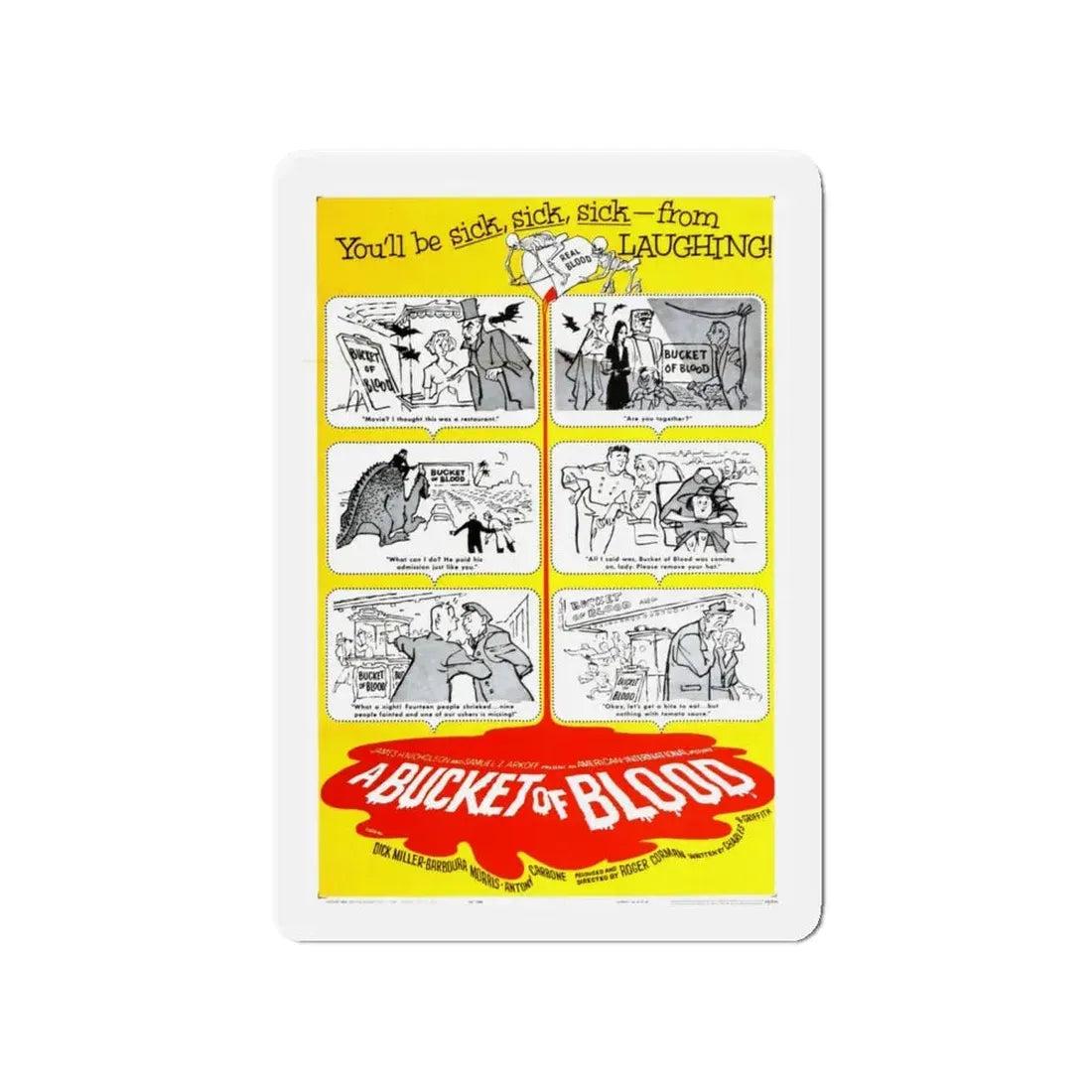 A BUCKET OF BLOOD 1959 Movie Poster - Refrigerator Magnet - The Sticker Space