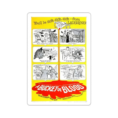 A BUCKET OF BLOOD 1959 Movie Poster - STICKER Vinyl Kiss-Cut Decal 3 Inch White - The Sticker Space