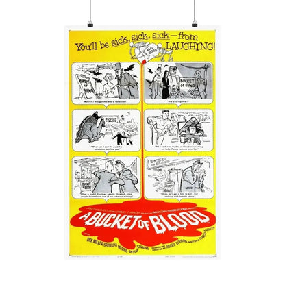A BUCKET OF BLOOD 1959 - Paper Movie Poster - The Sticker Space