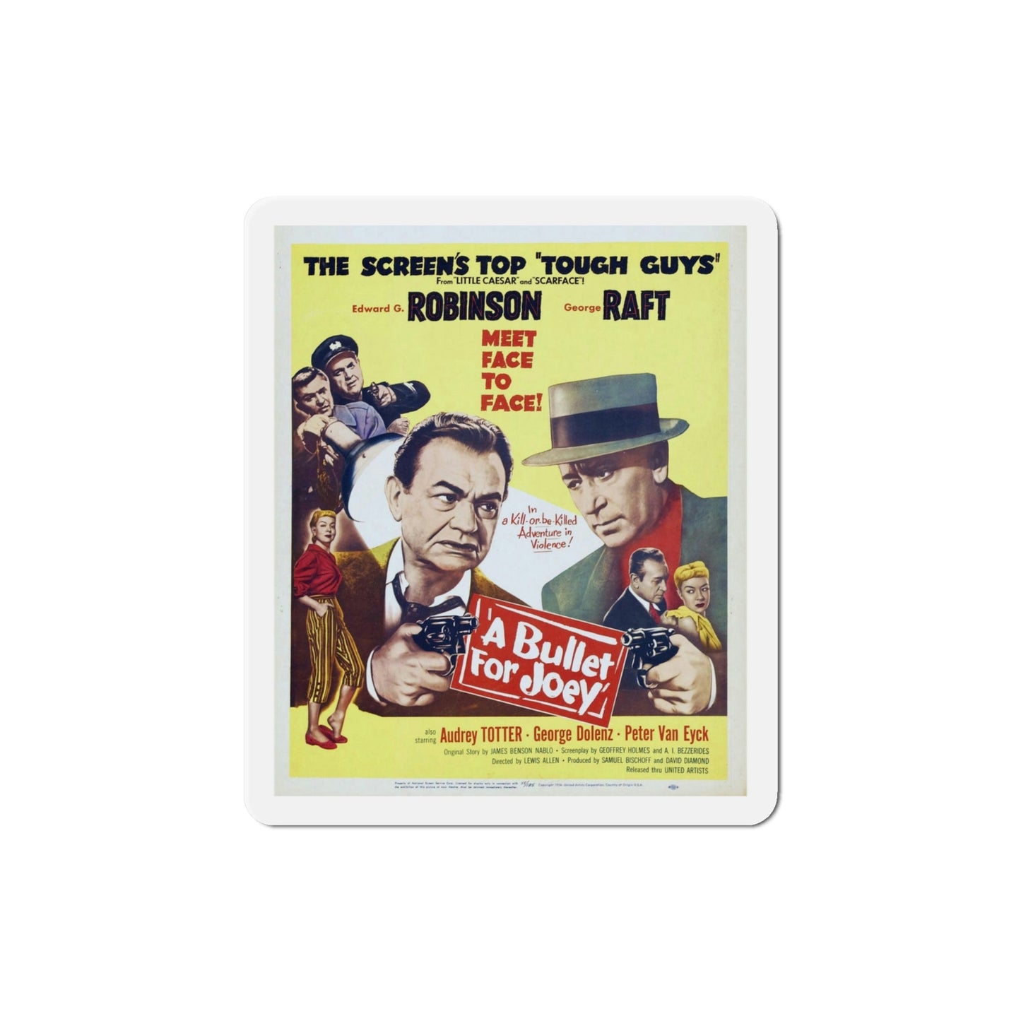 A Bullet for Joey 1955 v2 Movie Poster Die-Cut Magnet-4 Inch-The Sticker Space