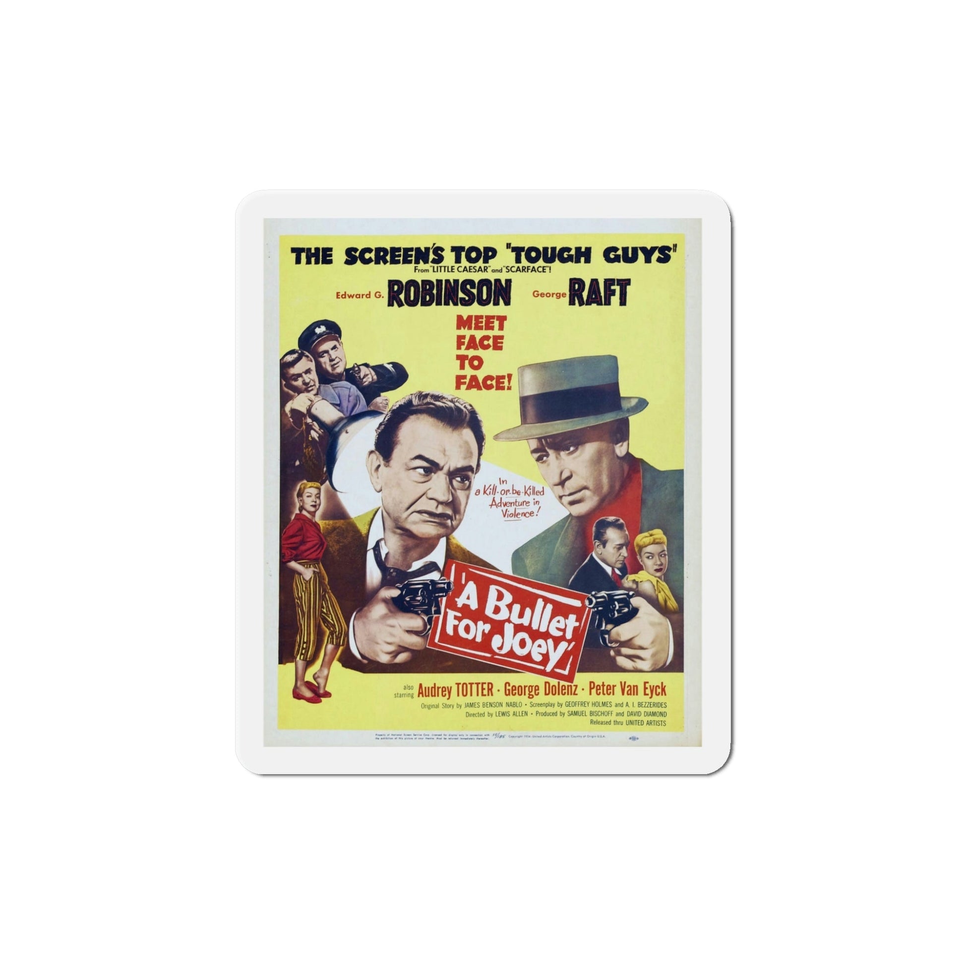 A Bullet for Joey 1955 v2 Movie Poster Die-Cut Magnet-5 Inch-The Sticker Space