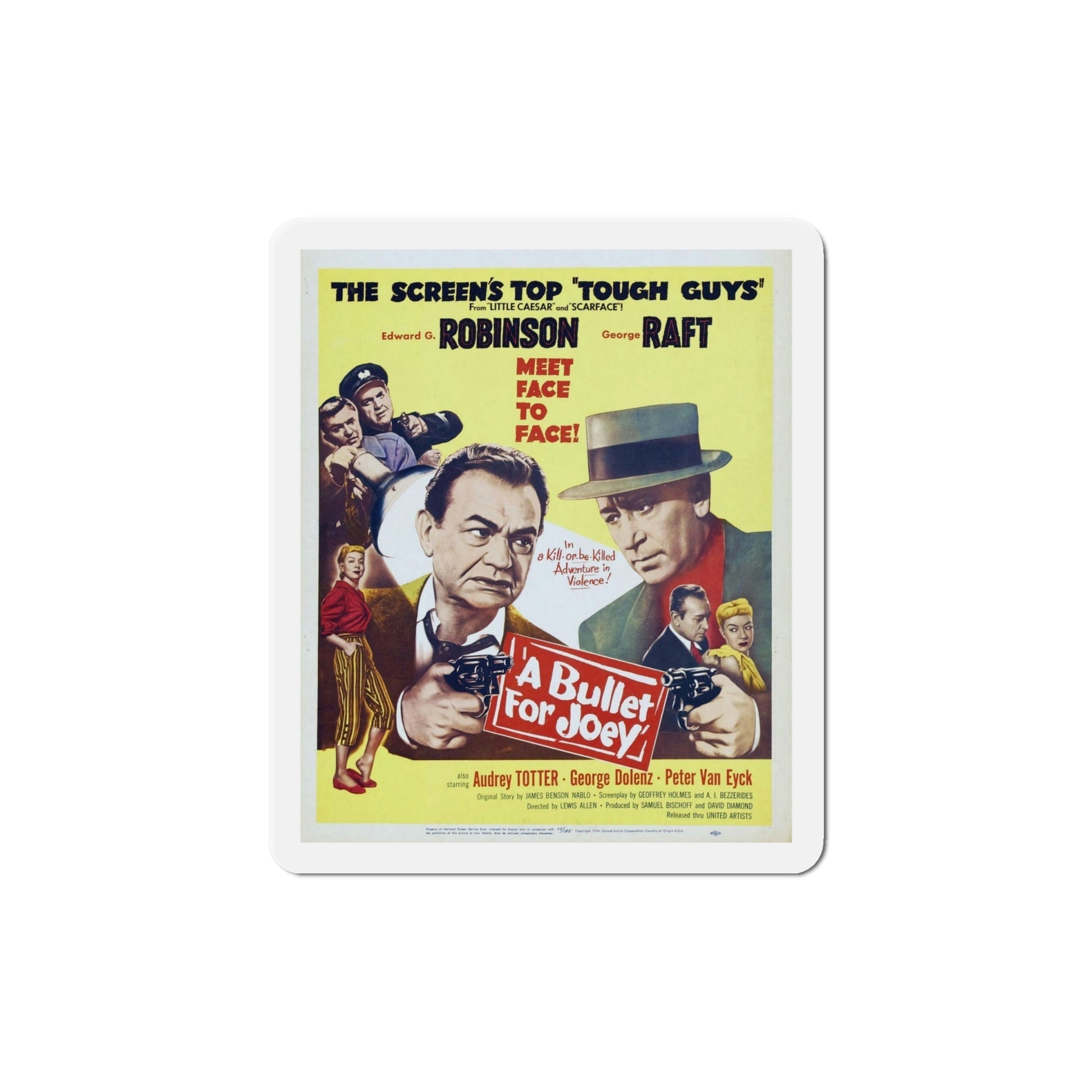 A Bullet for Joey 1955 v2 Movie Poster Die-Cut Magnet-6 Inch-The Sticker Space