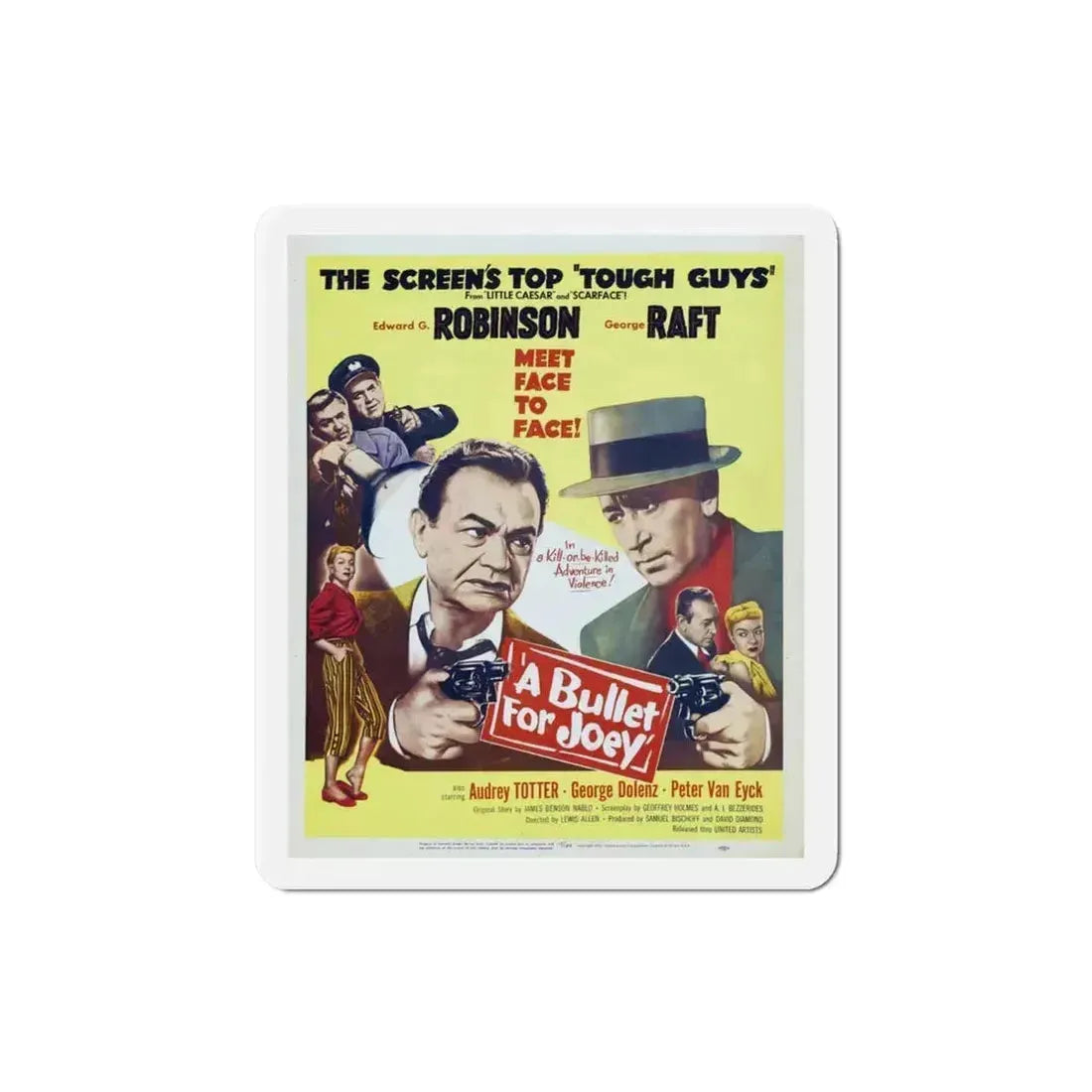 A Bullet for Joey 1955 v2 Movie Poster Refrigerator Magnet 3 Inch - The Sticker Space