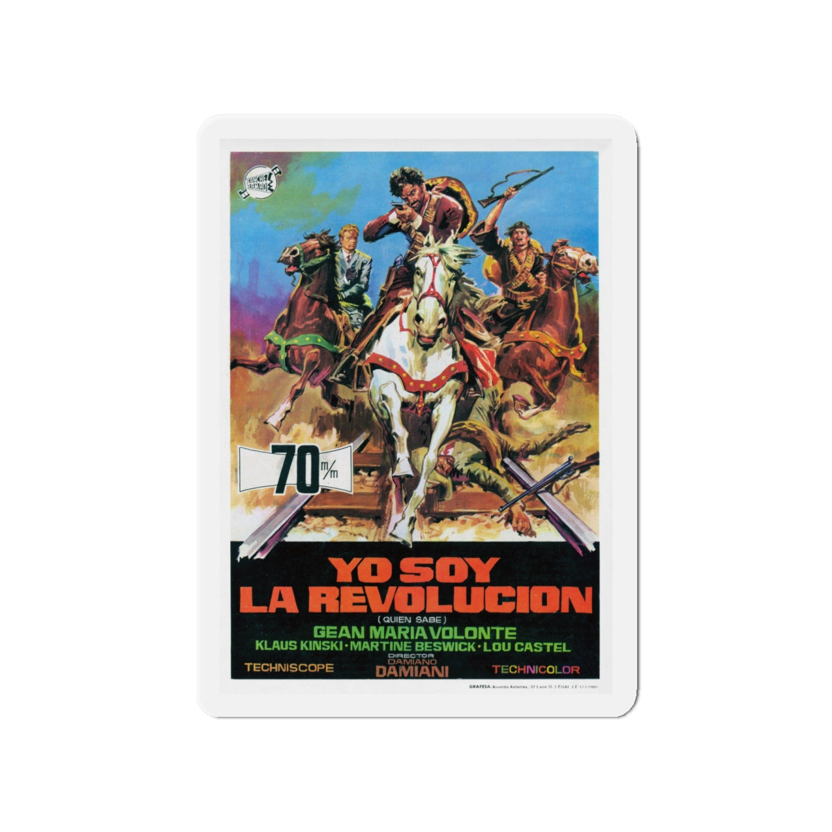 A BULLET FOR THE GENERAL 1966 Movie Poster - Die-Cut Magnet-4" x 4"-The Sticker Space