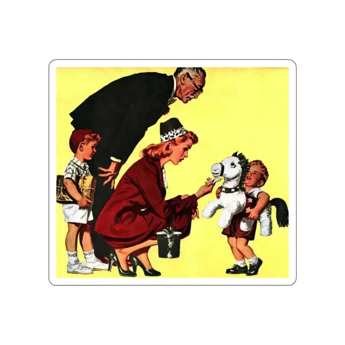 A Caboose Named Martin, Collier's, August 2, 1952 (Magazine Illustration) STICKER Vinyl Die-Cut Decal White Die-Cut 6 Inch - The Sticker Space