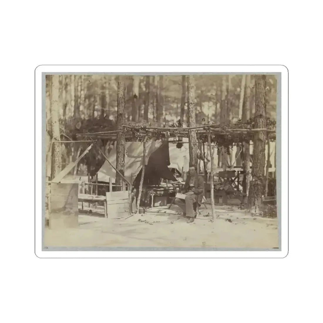 A Camp in Front of Petersburg, Va. August, 1864 (U.S. Civil War) STICKER Vinyl Kiss-Cut Decal 3 Inch White - The Sticker Space