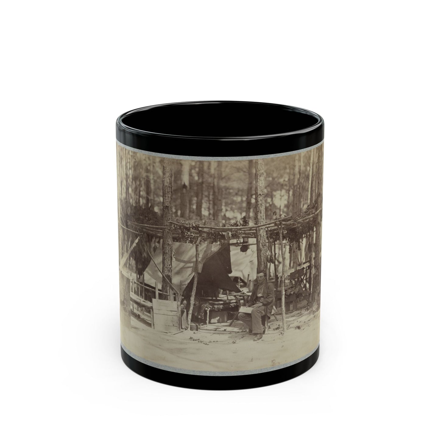 A Camp In Front Of Petersburg, Va. August, 1864 (U.S. Civil War) Black Coffee Mug-11oz-The Sticker Space