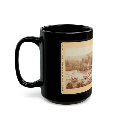 A Canvas Pontoon Bridge (U.S. Civil War) Black Coffee Mug-The Sticker Space