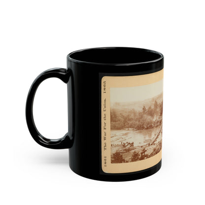 A Canvas Pontoon Bridge (U.S. Civil War) Black Coffee Mug-The Sticker Space