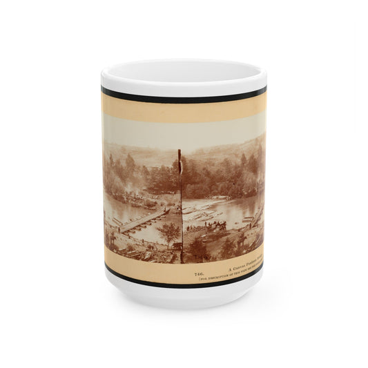 A Canvas Pontoon Bridge (U.S. Civil War) White Coffee Mug-15oz-The Sticker Space